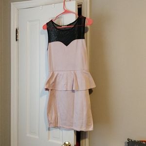 Pink and black dress